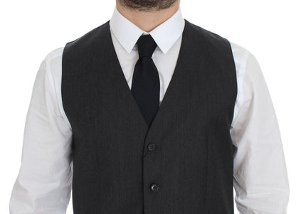 Dolce & Gabbana Graue Wolle Formal Dress Vest Gilet Weste