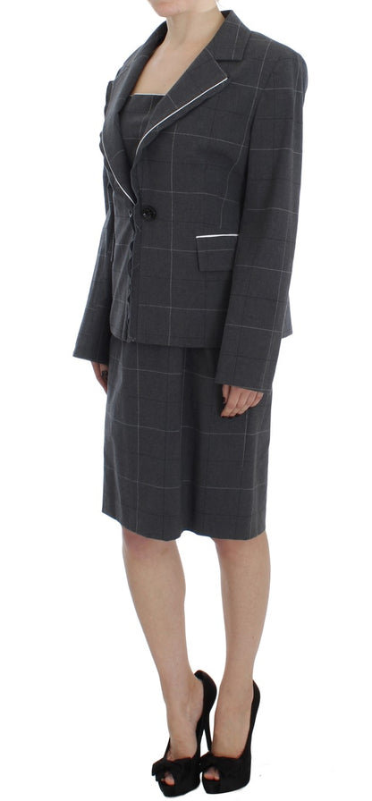 BENCIVENGA Graues Stretch-Mantelkleid Anzug-Set