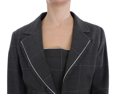 BENCIVENGA Graues Stretch-Mantelkleid Anzug-Set