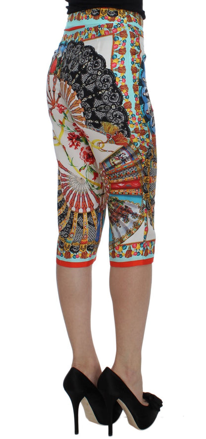 Dolce &amp; Gabbana Multicolored Majolica Silk Capri Pants