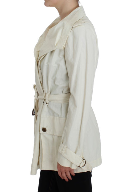 PLEIN SUD Weißer Trenchcoat Jacke