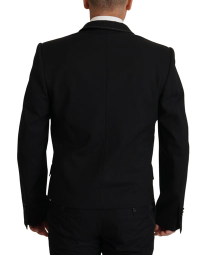Dolce & Gabbana Schwarzer doppelreihiger Mantel Blazer Jacke