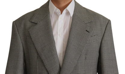 Dolce & Gabbana Graue karierte einreihige Jacke Blazer