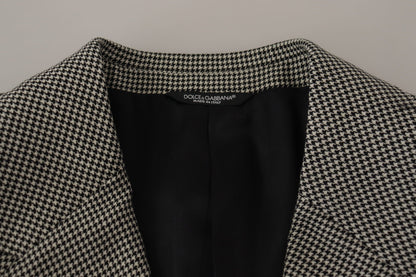 Dolce & Gabbana Graue karierte einreihige Jacke Blazer