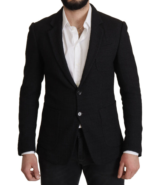 Dolce & Gabbana Schwarzer einreihiger Mantel Männer Blazer