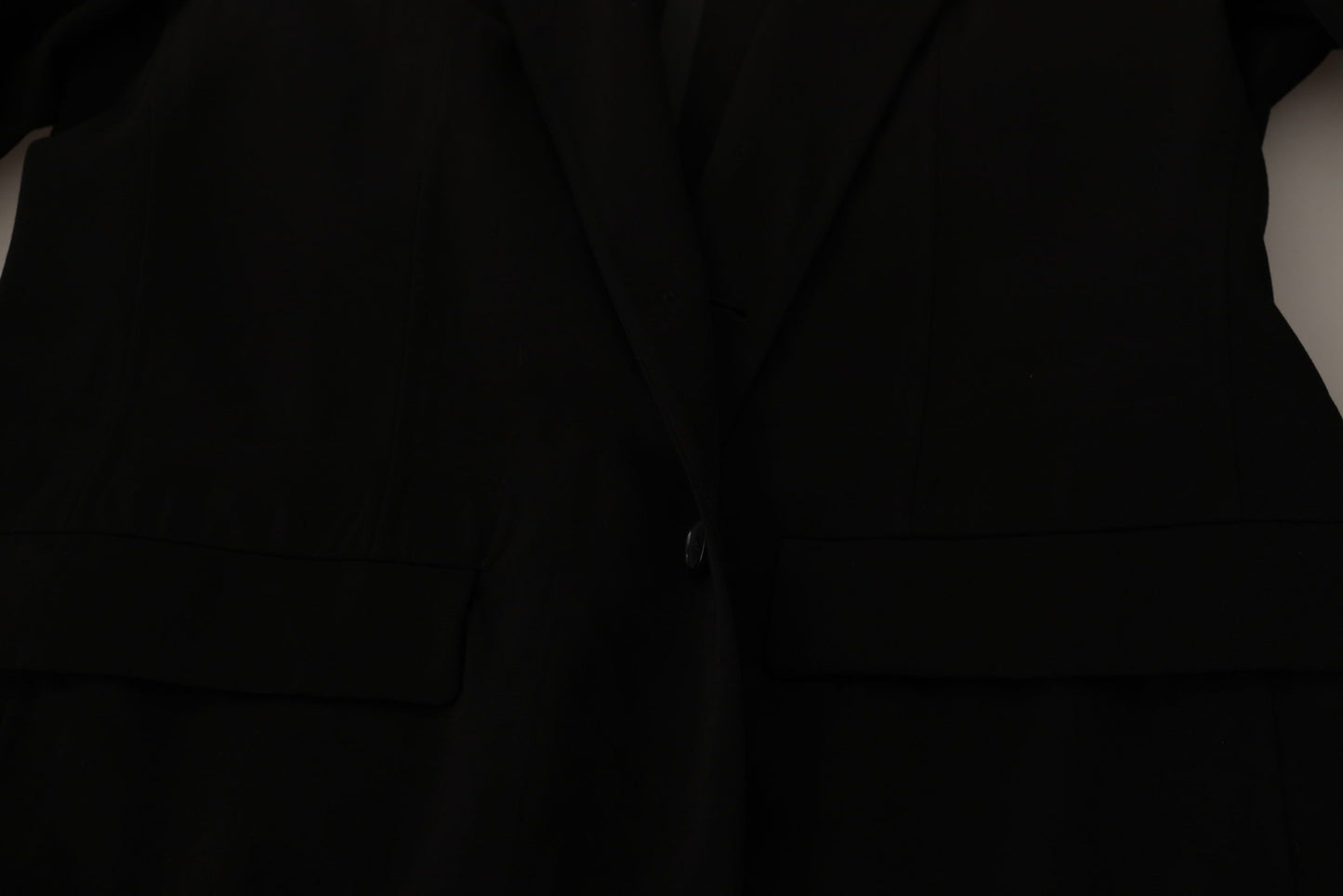 Dolce & Gabbana Schwarzer einreihiger Wollmantel Blazer