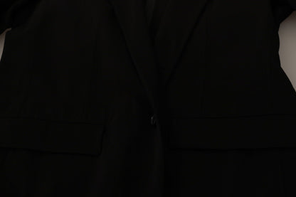 Dolce & Gabbana Schwarzer einreihiger Wollmantel Blazer