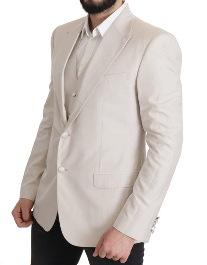 Dolce & Gabbana Grauer Seidenblazer einreihig 2tlg.