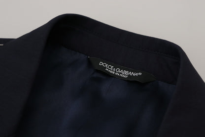 Dolce & Gabbana Blauer einreihiger Wollmantel Blazer