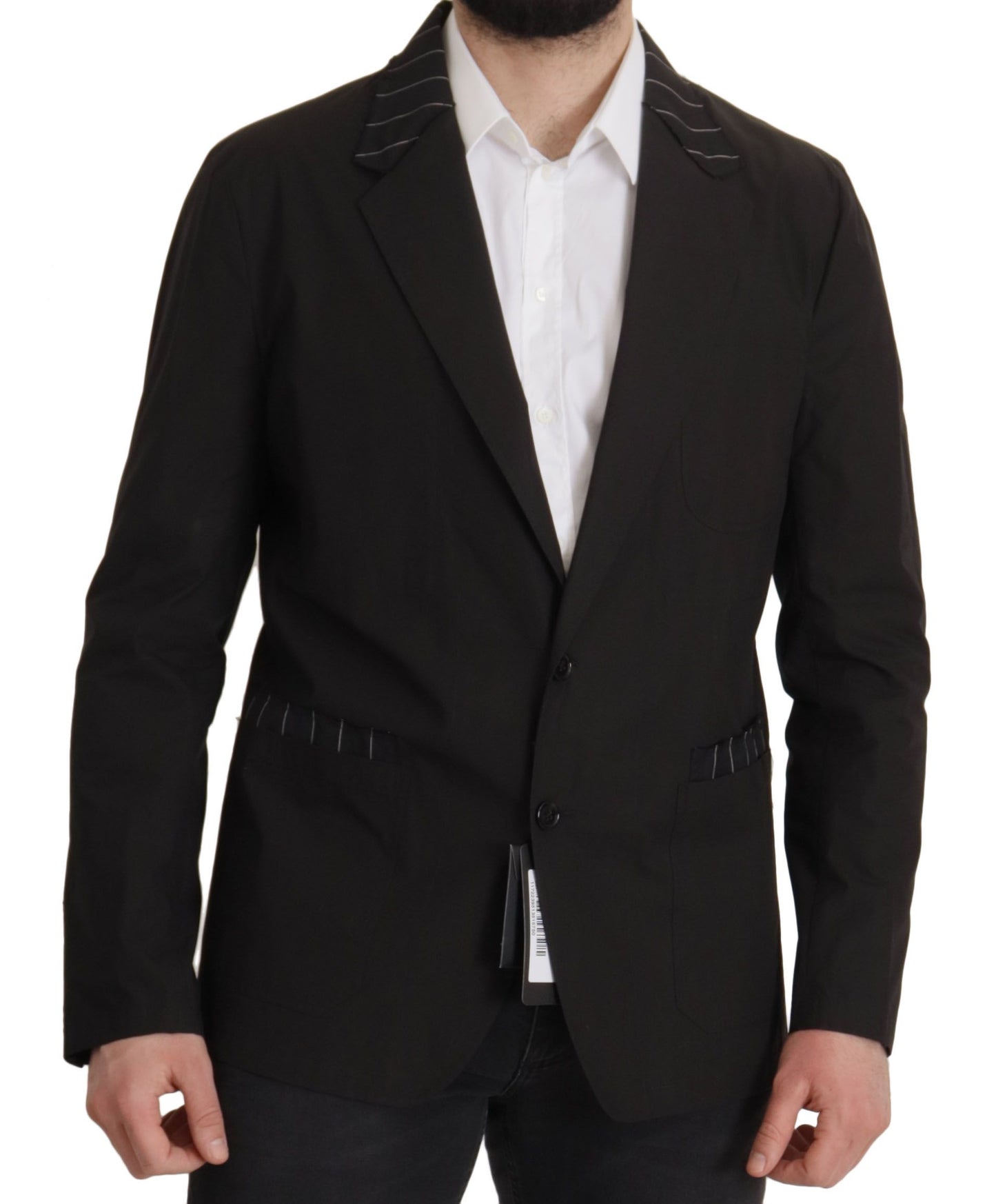 Dolce & Gabbana Schwarze einreihige Blazerjacke aus Baumwolle