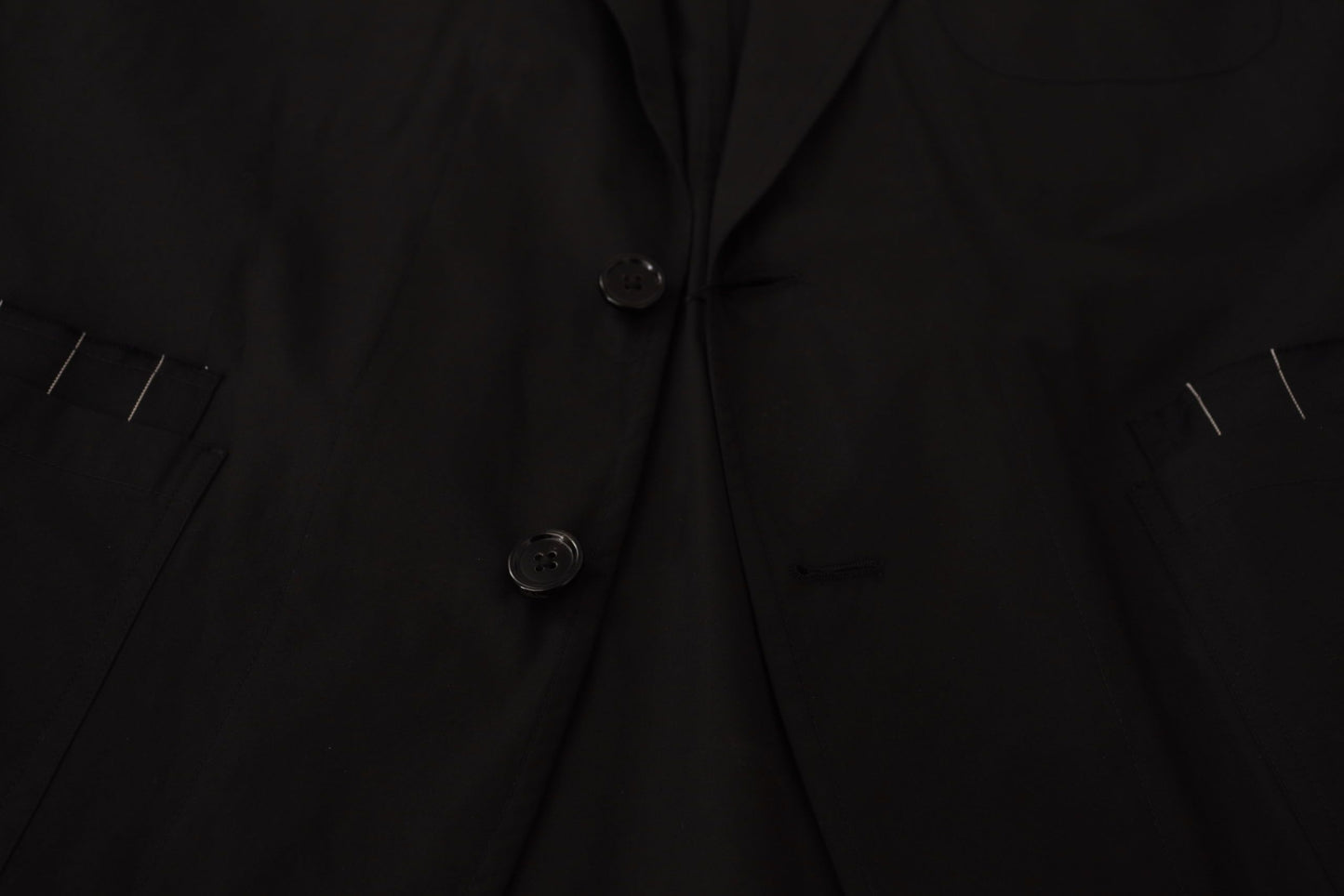 Dolce & Gabbana Schwarze einreihige Blazerjacke aus Baumwolle