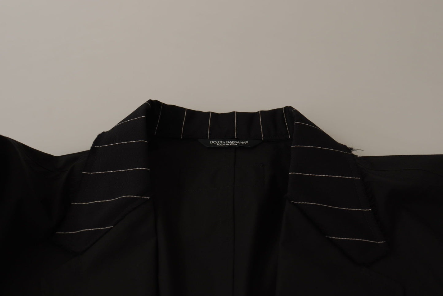 Dolce & Gabbana Schwarze einreihige Blazerjacke aus Baumwolle