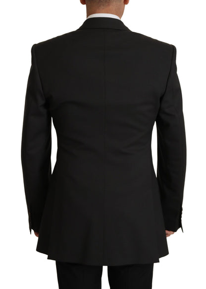 Dolce & Gabbana Schwarzer einreihiger Blazer aus Wolle v