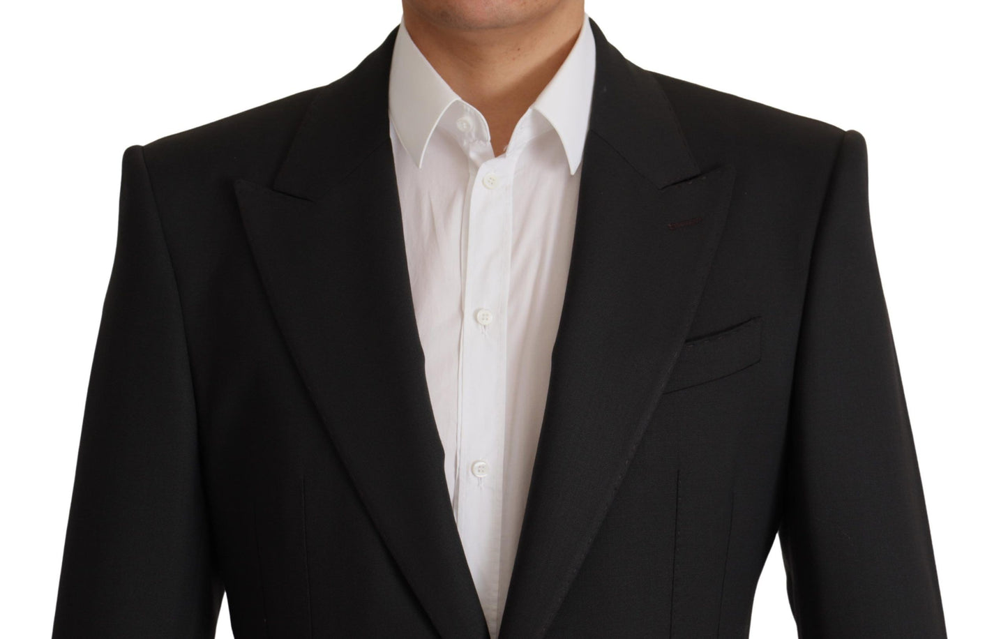 Dolce & Gabbana Schwarzer einreihiger Blazer aus Wolle v