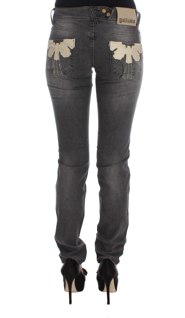 John Galliano Elegant slim fit jeans with grey wash