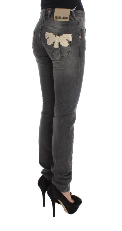 John Galliano Elegant slim fit jeans with grey wash
