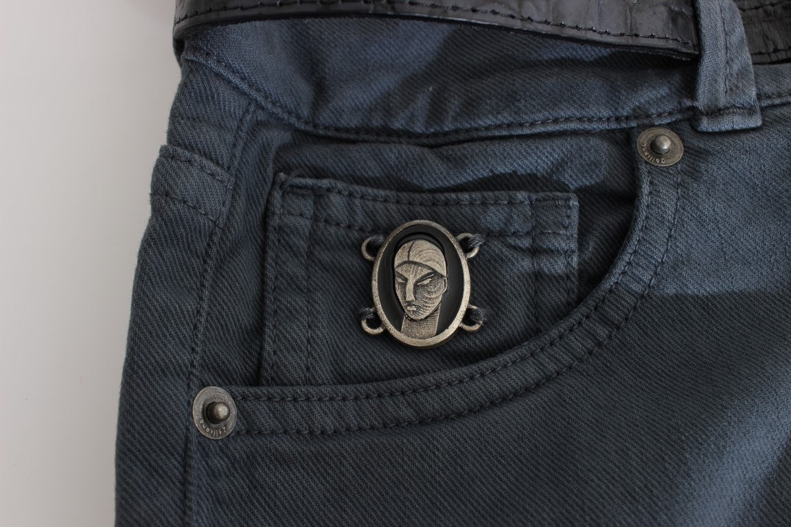John Galliano Slim Italian Slim Fit Jeans in Chic Blue