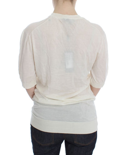 Dolce & Gabbana Weißer Pullover aus 100% Kaschmir