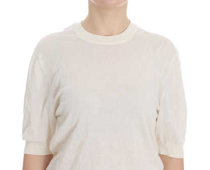 Dolce & Gabbana Weißer Pullover aus 100% Kaschmir