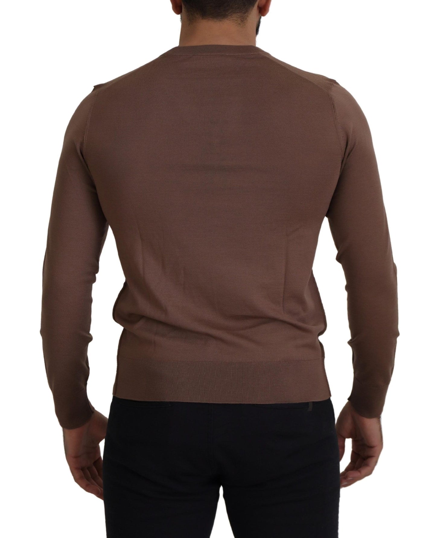 Dolce & Gabbana Brauner Pullover mit V-Ausschnitt aus Wolle für Männer