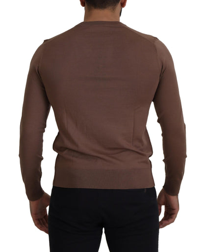 Dolce & Gabbana Brauner Pullover mit V-Ausschnitt aus Wolle für Männer