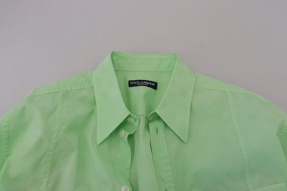 Dolce & Gabbana Mintgrünes Hemd mit langen Ärmeln und Knopfleiste