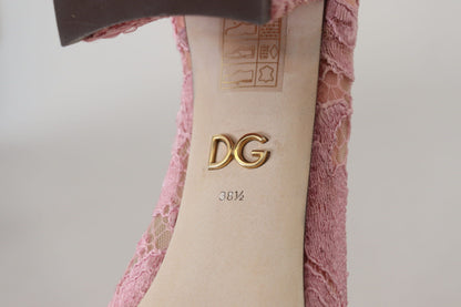 Dolce & Gabbana Rosa Taormina Spitze Kristall Pumps Pastell Schuhe