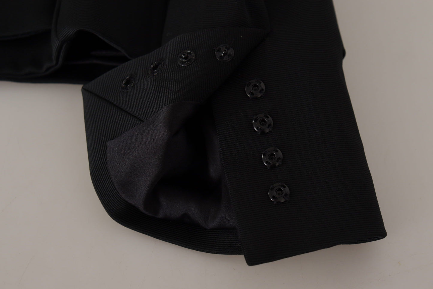 Dolce & Gabbana Schwarze Slim Fit Jacke mit langen Ärmeln und Schnappverschluss