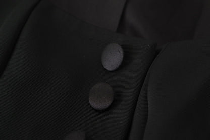 Dolce & Gabbana Schwarze Slim Fit Jacke mit langen Ärmeln und Schnappverschluss