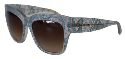 Dolce & Gabbana Blaue Spitze Acetat Rechteck DG4231 Shades Sonnenbrillen