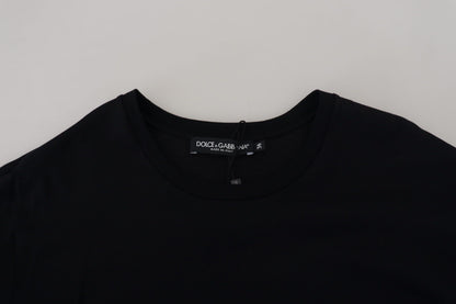 Dolce & Gabbana Schwarzes T-Shirt Bluse Tassle Baumwolle Bluse
