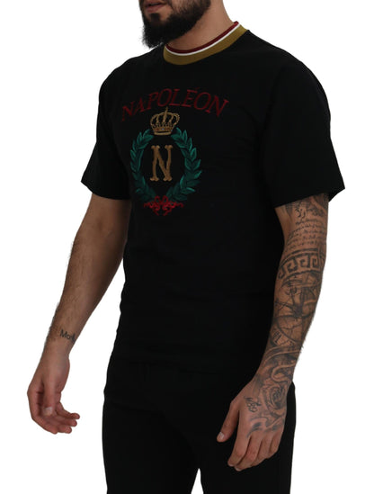 Dolce &amp; Gabbana Iconic Black Cotton Crew Neck T-Shirt