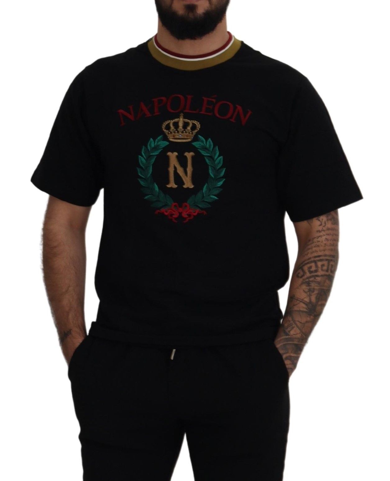 Dolce &amp; Gabbana Iconic Black Cotton Crew Neck T-Shirt