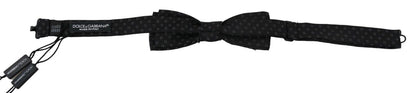 Dolce & Gabbana Schwarze Seidenkrawatte gemustert Herren Accessoire Fliege