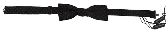 Dolce & Gabbana Schwarze Seidenkrawatte gemustert Herren Accessoire Fliege