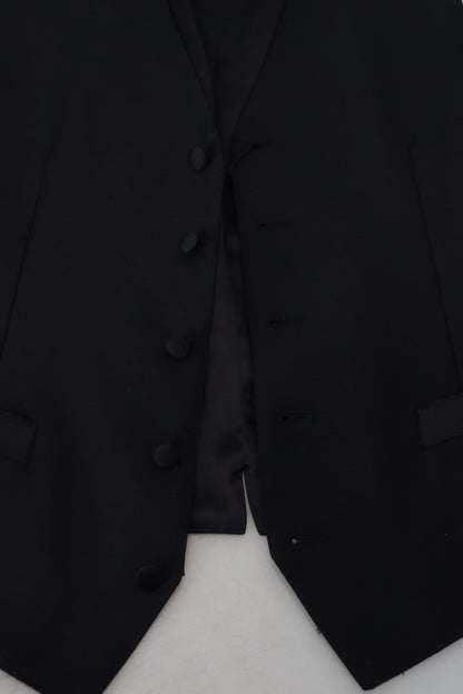 Dolce & Gabbana Schwarze Schurwollweste Formelle Anzugsweste
