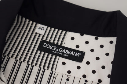 Dolce & Gabbana Weiß Schwarz Gemustertes Button Down Hemd