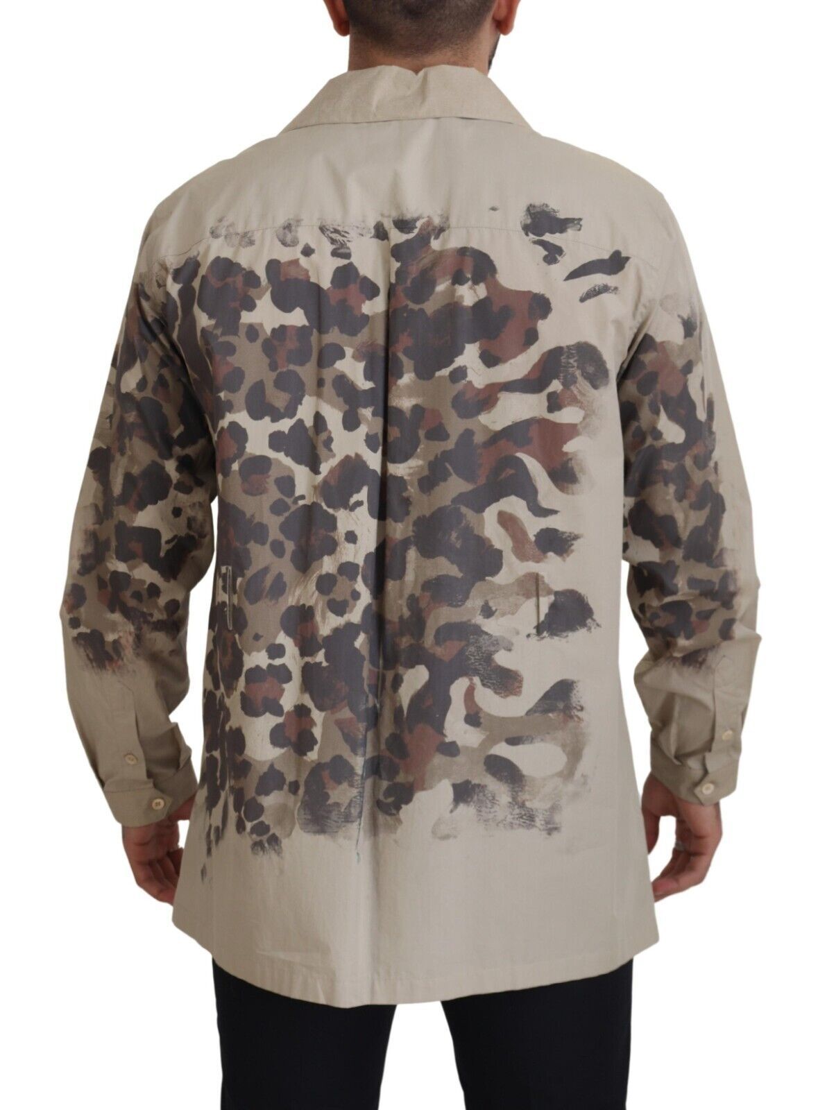 Dolce &amp; Gabbana beige cotton button-down shirt