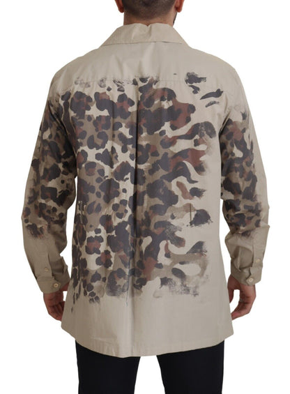 Dolce &amp; Gabbana beige cotton button-down shirt