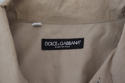 Dolce &amp; Gabbana beige cotton button-down shirt