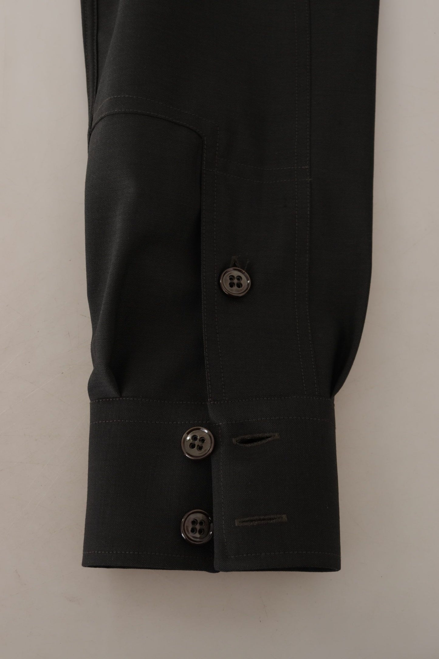 Dolce & Gabbana Dunkelgrün Baumwolle Slim Fit Casual Herrenhemd