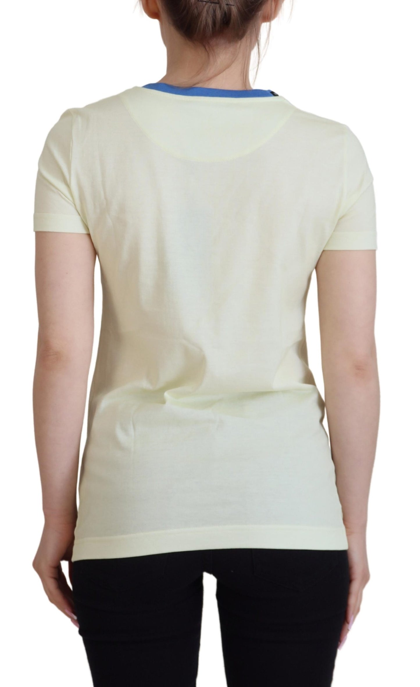 Dolce & Gabbana Gelbes Havanity Tee mit Rundhalsausschnitt Baumwoll-T-Shirt