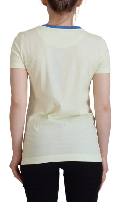 Dolce & Gabbana Gelbes Havanity Tee mit Rundhalsausschnitt Baumwoll-T-Shirt