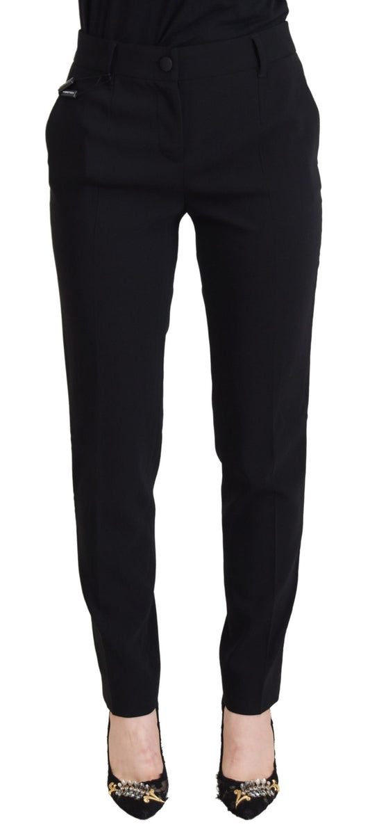 Dolce &amp; Gabbana Elegant black trousers made of wool and silk
