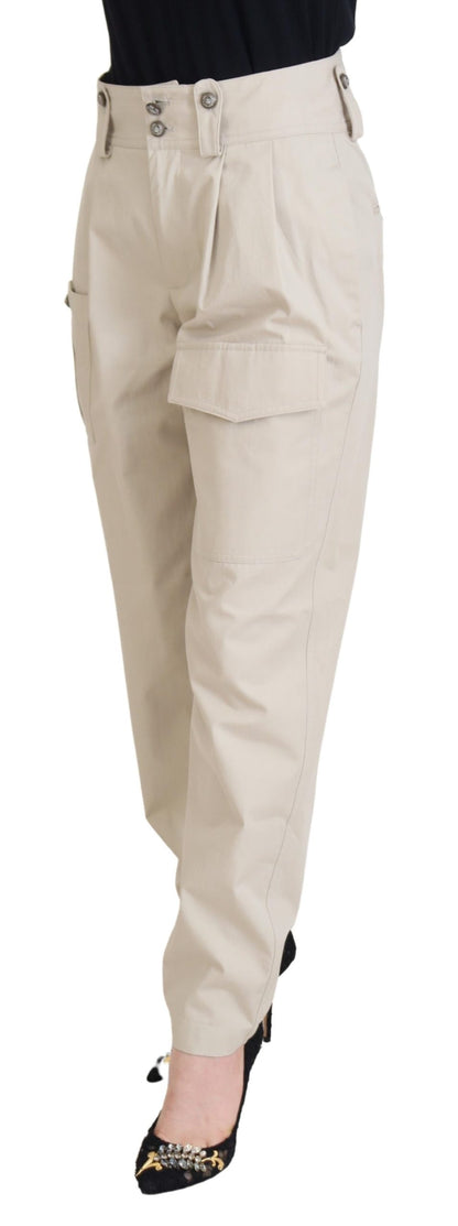 Dolce &amp; Gabbana Chic beige cotton pants for elegant comfort