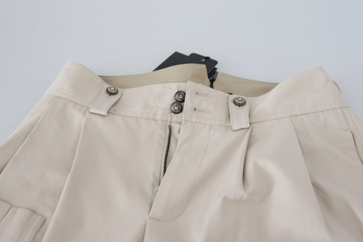 Dolce &amp; Gabbana Chic beige cotton pants for elegant comfort