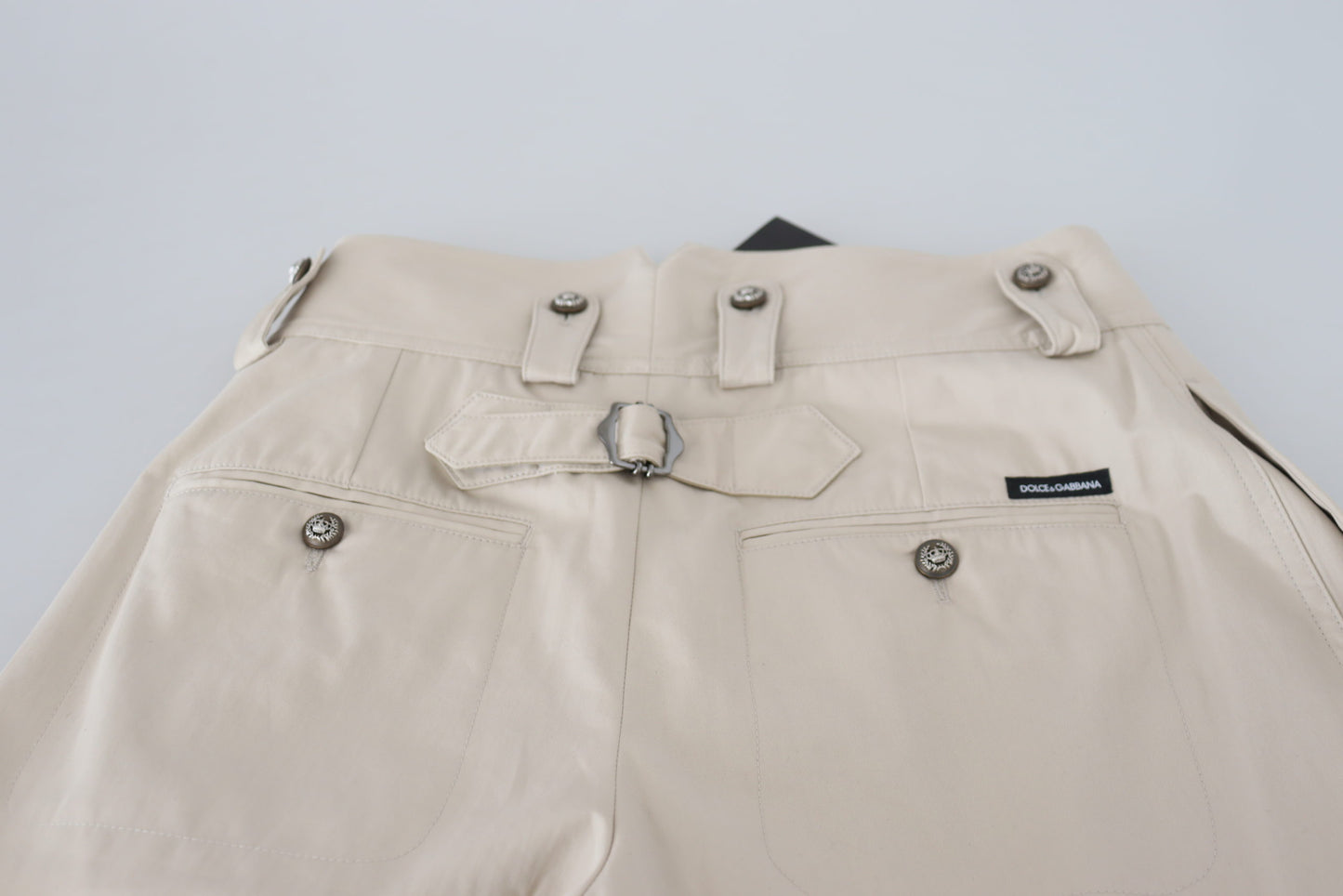 Dolce &amp; Gabbana Chic beige cotton pants for elegant comfort