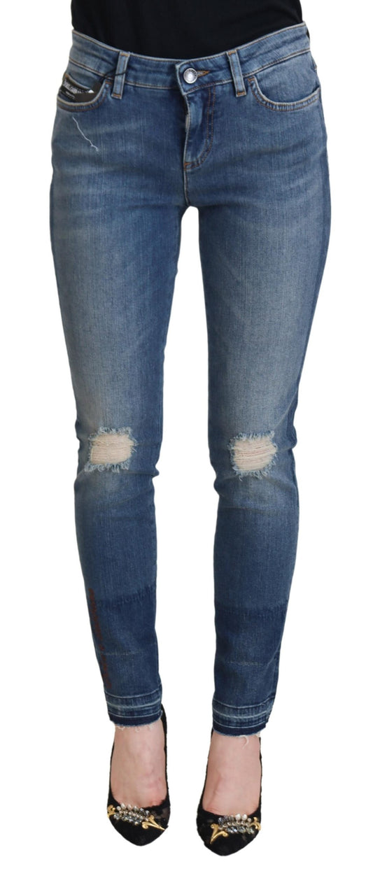 Dolce &amp; Gabbana Elegant Ripped Denim Pants - Chic Casual Wear