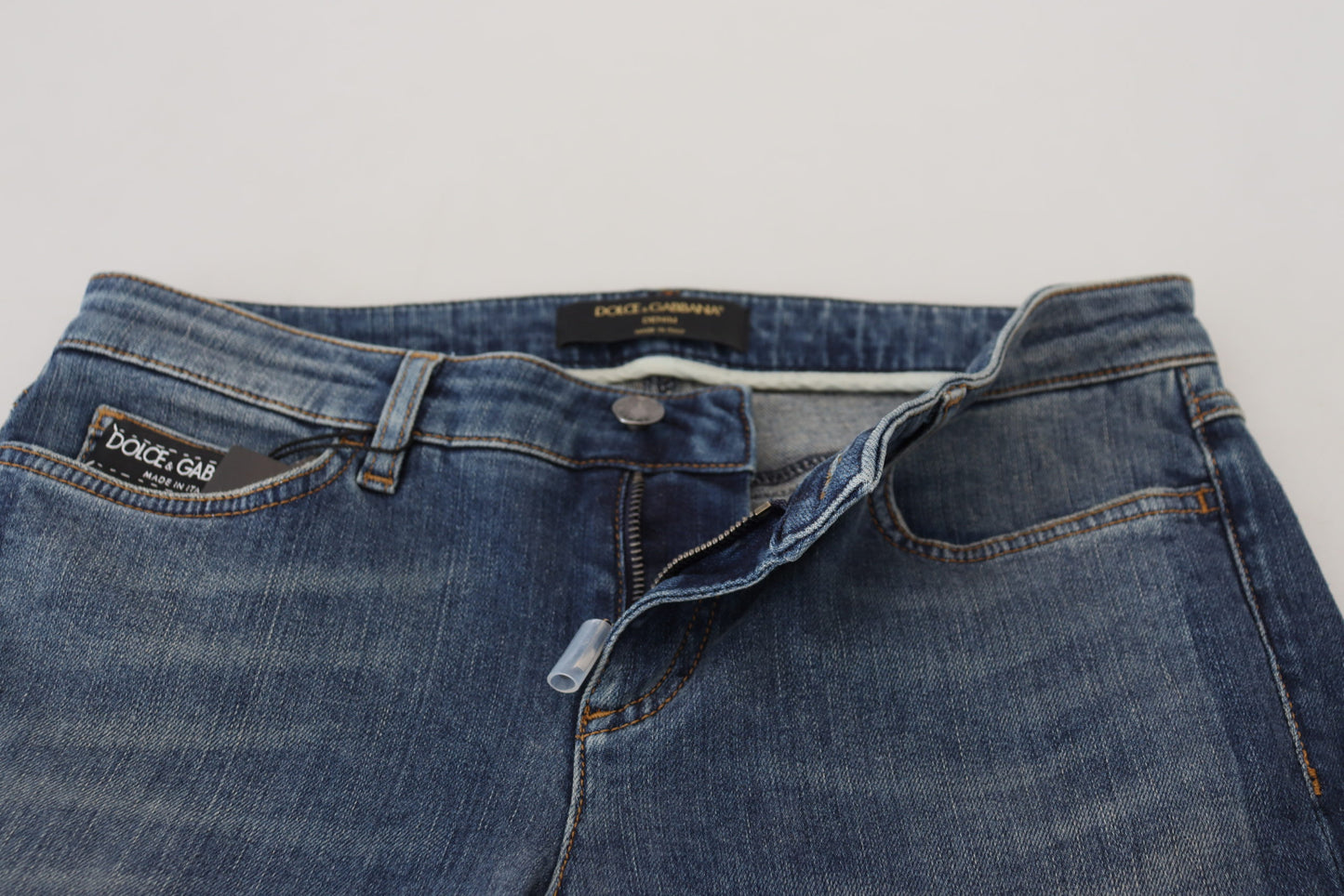 Dolce &amp; Gabbana Elegant Ripped Denim Pants - Chic Casual Wear