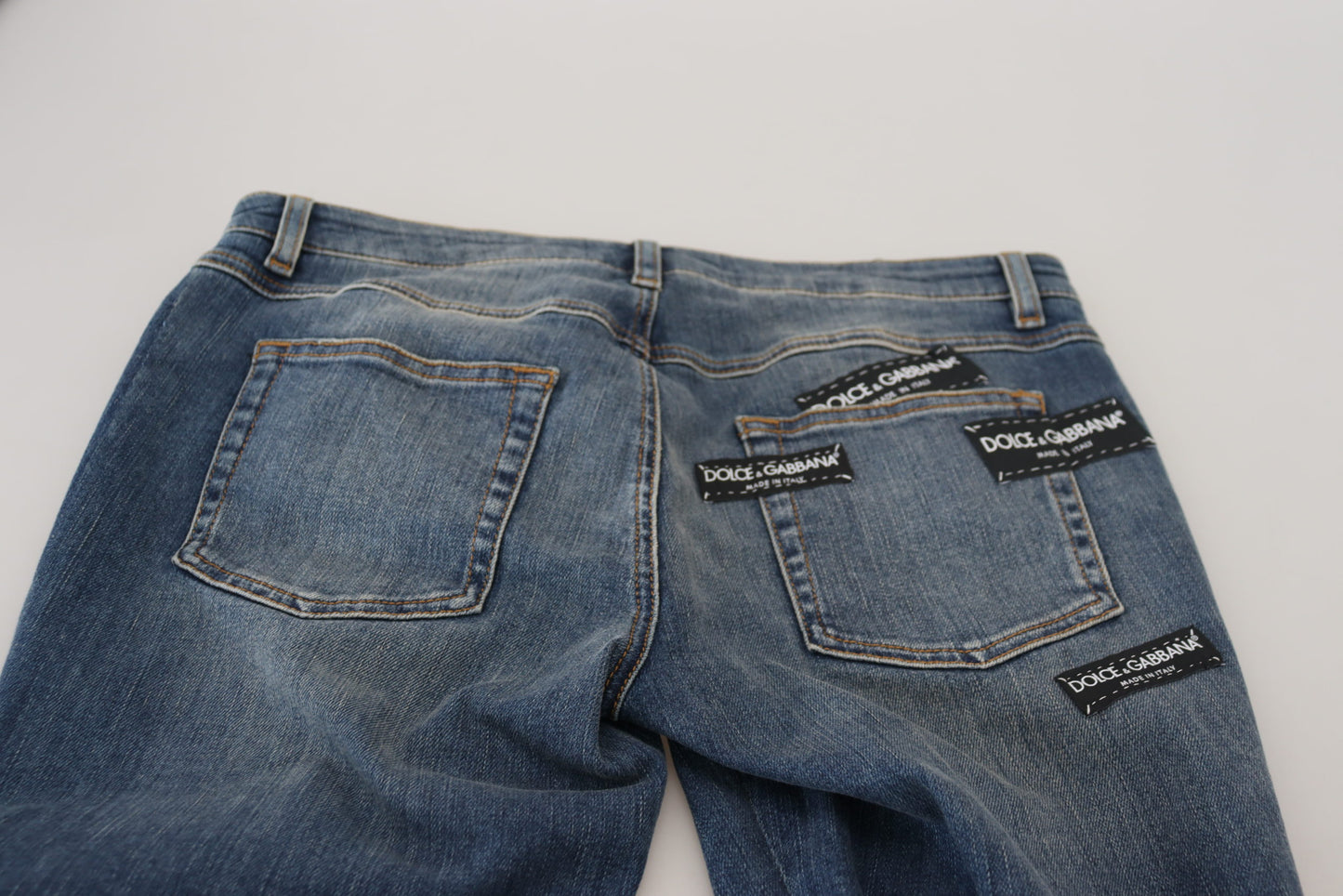 Dolce &amp; Gabbana Elegant Ripped Denim Pants - Chic Casual Wear